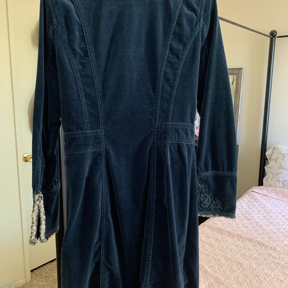 Ikhan blue velvet military coat